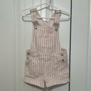 Wonder Nation Striped Pink and White Toddler Overalls